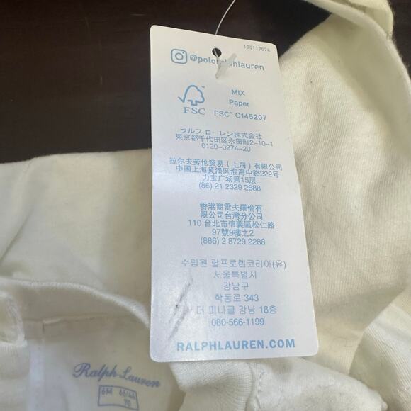 Ralph Lauren Polo Kids Long Sleeve Baby Top sz 6M NWT Flaw - Picture 6 of 10